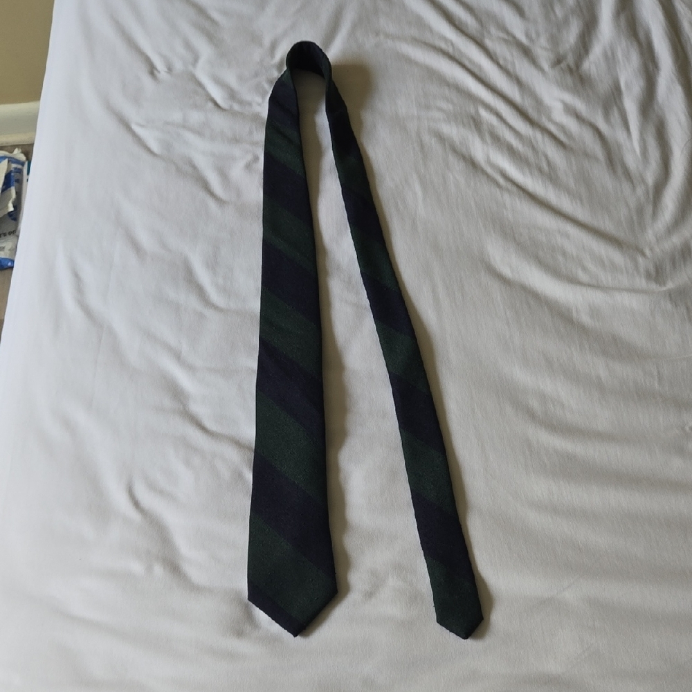 Classic Black and Green Striped Men's Tie